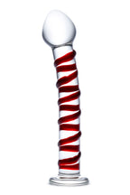 Glas 8 Inch Mr Swirly Spiral Red and Clear Glass Dildo > Glass > Dildos