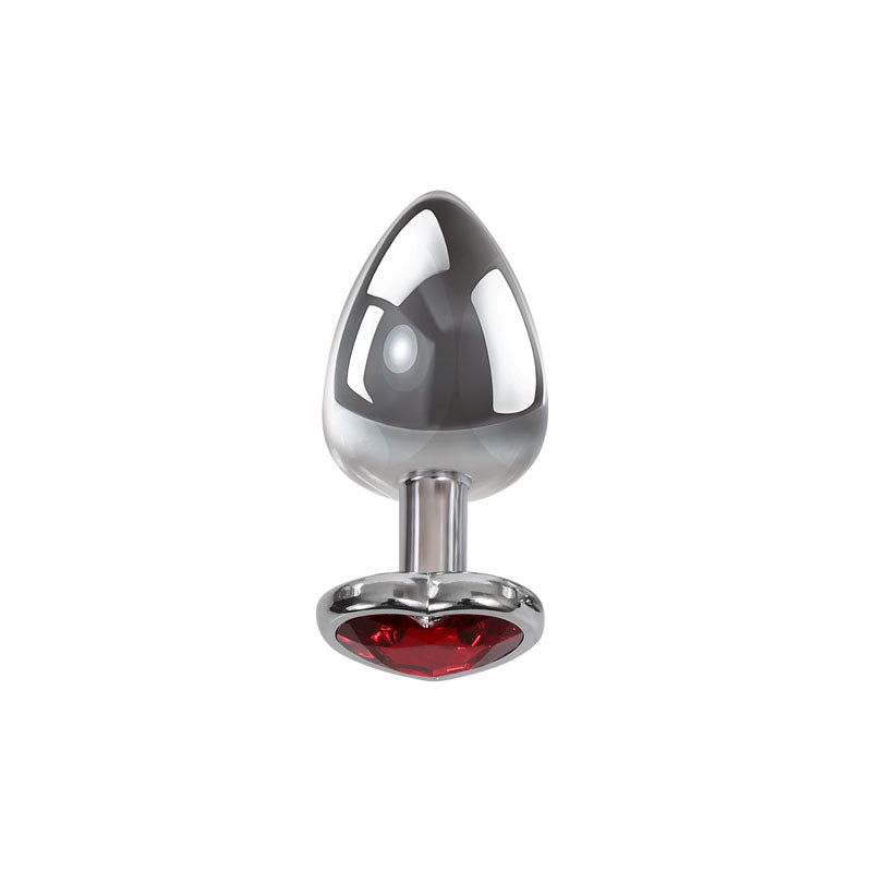 Adam & Eve Red Heart Gen Medium 8.25 cm Metallic Butt Plug > Anal Range > Jewel Butt Plugs