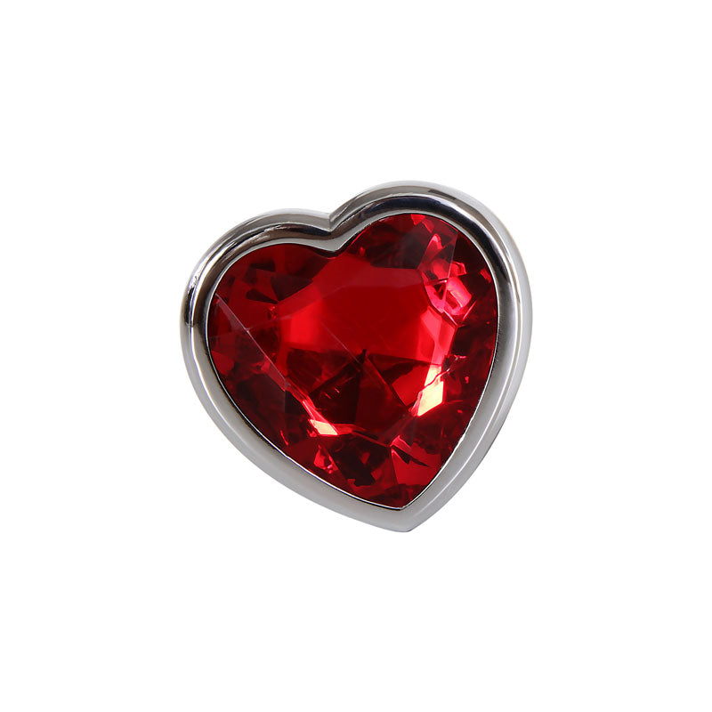 Adam & Eve Red Heart Gen Medium 8.25 cm Metallic Butt Plug > Anal Range > Jewel Butt Plugs