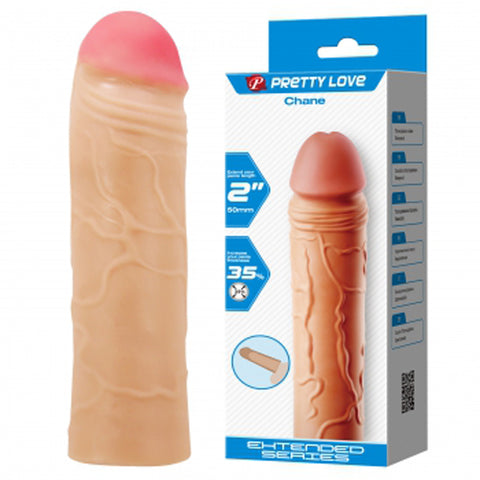 Chane 7.1 Inch Penis Extender Sleeve – Ultra Realistic Textured Sleeve > Sex Toys For Men > Penis Sleeves