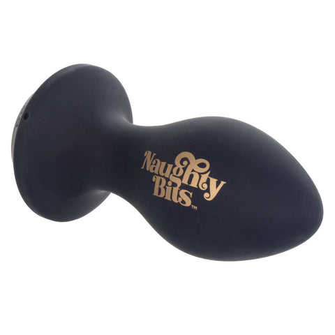 Naughty Bits Shake Your Ass Petite Black Vibrating Butt Plug with Gemstone Button > Anal Range > Jewel Butt Plugs