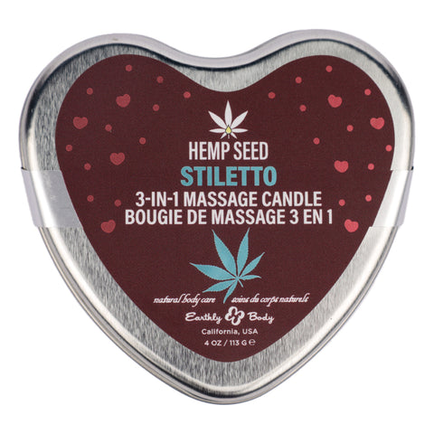EB Hemp Seed 3 in 1 Massage Heart Candle 113g - Stiletto Scented Massage Oil
