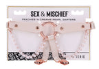 Peaches N Creame Pearl Garters (Peach) – Elegant Garters Peach > Clothes > Hosiery > Garterbelt Sets