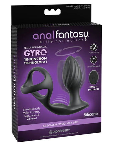 Anal Fantasy Elite Collection Ass-Gasm Gyro-Milk Pro (Black) – Prostate Massager > Anal Range > Prostate Plugs