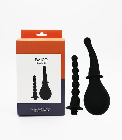 Emico Douche Kit Premium Dual Attachment Silicone Unisex Cleaning System Black Default Title Douches