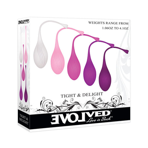 Evolved Tight and Delight Kegel Trainer Set 5 Piece Kit Coloured KEGEL TOYS
