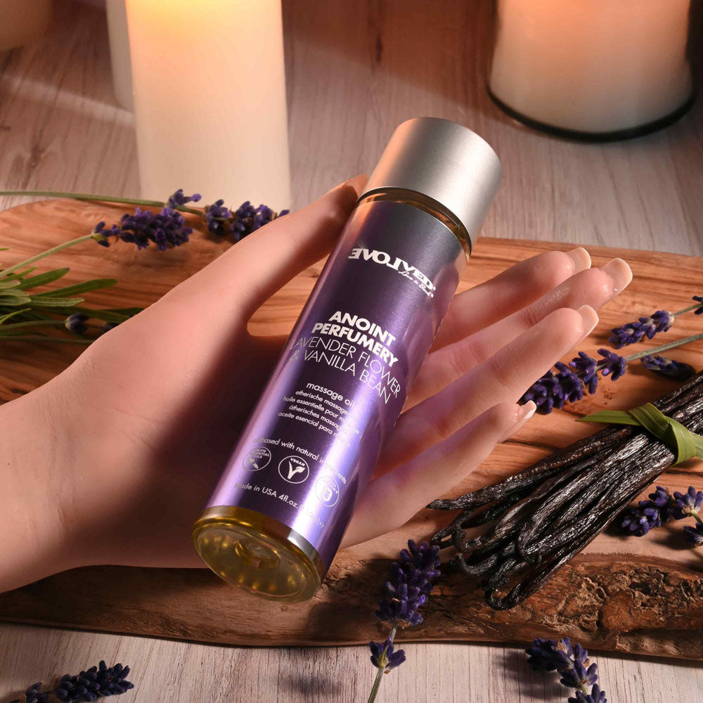 Evolved Anoint Perfumery (Lavender Flower & Vanilla Bean) – Massage Oil 120ml > Essentials > Massage Oil
