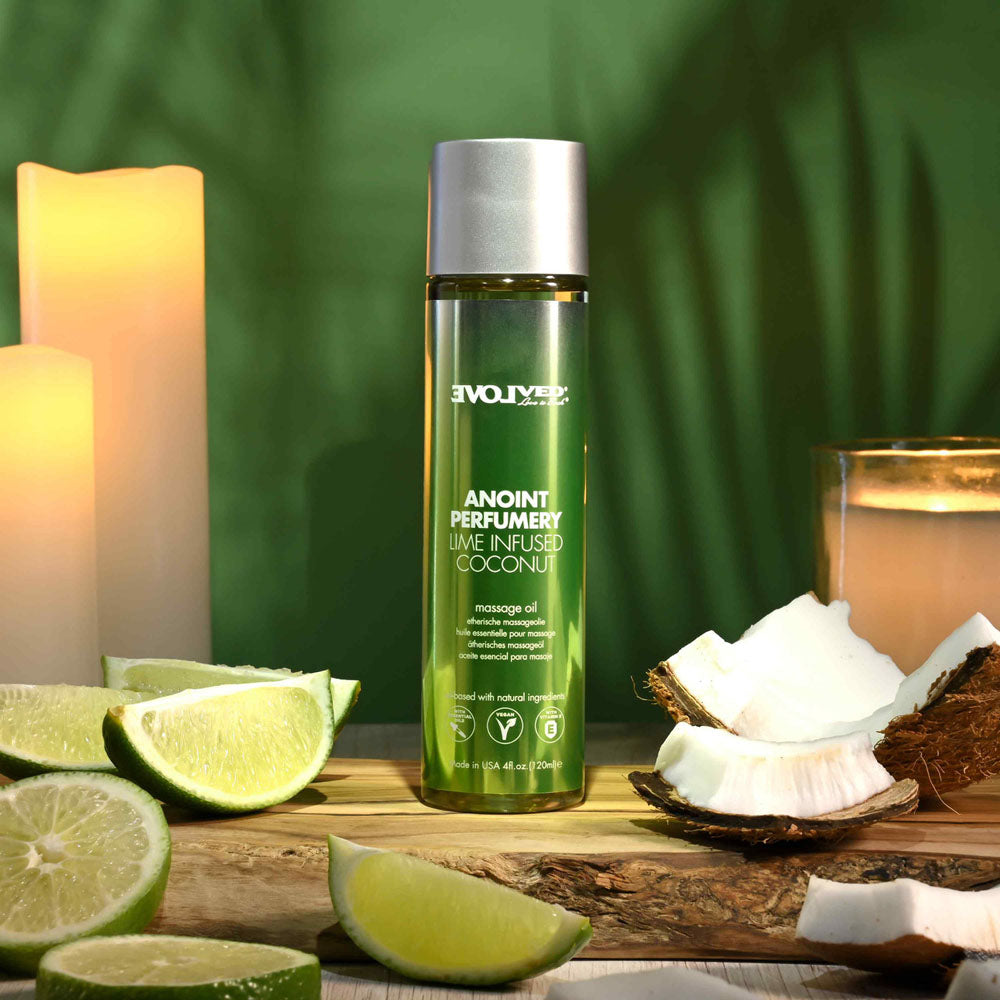 Evolved Anoint Perfumery (Lime Infused Coconut) – 120ml Massage Oil > Essentials > Massage Oil