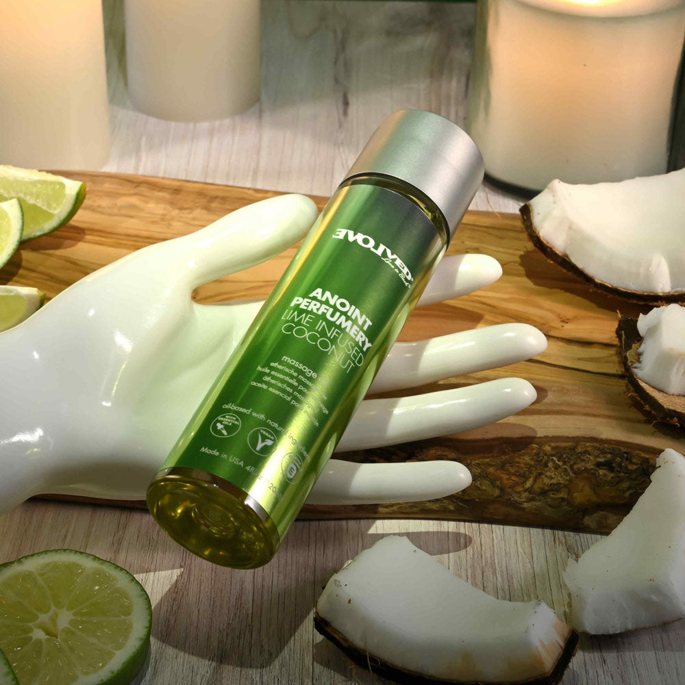 Evolved Anoint Perfumery (Lime Infused Coconut) – 120ml Massage Oil > Essentials > Massage Oil