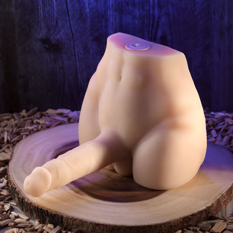 Evolved Easy Rider Light USB Rechargeable Male Torso with Vibrating 17.8 Centimeter Penis DONGS