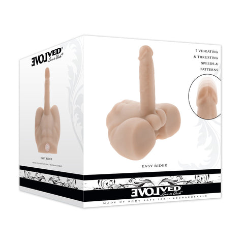 Evolved Easy Rider Light USB Rechargeable Male Torso with Vibrating 17.8 Centimeter Penis Flesh DONGS