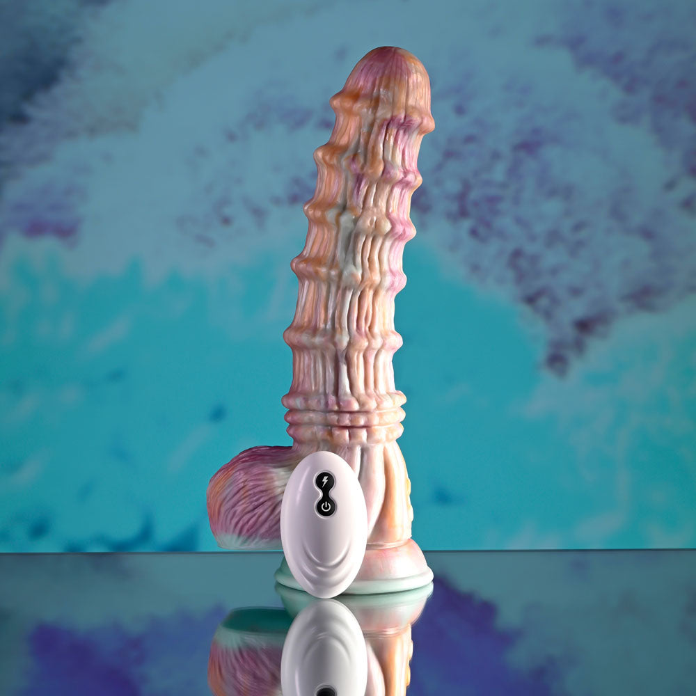 Evolved FANTASY - Multicoloured 27.6 cm USB Rechargeable Vibrating Fantasy Dildo with Remote > Dildos > Fantasy