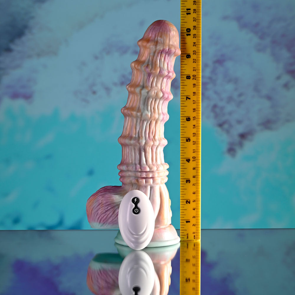 Evolved FANTASY - Multicoloured 27.6 cm USB Rechargeable Vibrating Fantasy Dildo with Remote > Dildos > Fantasy