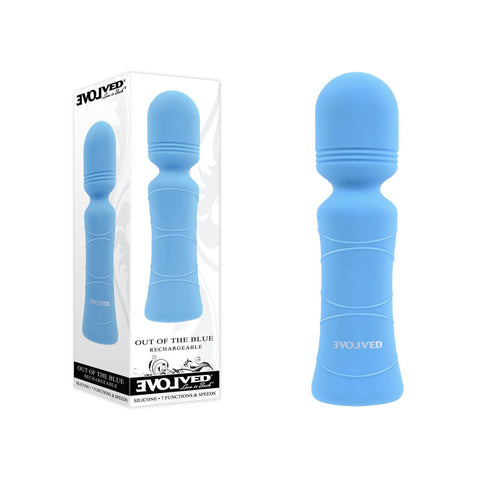 Evolved Out Of The Blue Rechargeable Mini Wand Massage Toy Blue Electric Massager