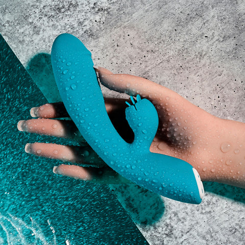 Evolved FIERCE FLICKER Dual Vibe 19.5cm Waterproof VIBRATORS-RABBIT