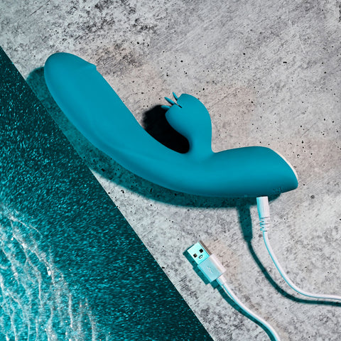 Evolved FIERCE FLICKER Dual Vibe 19.5cm Waterproof VIBRATORS-RABBIT