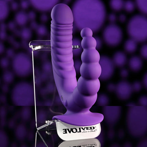 Evolved The Rider Double Ended Rechargeable Vibrator Purple