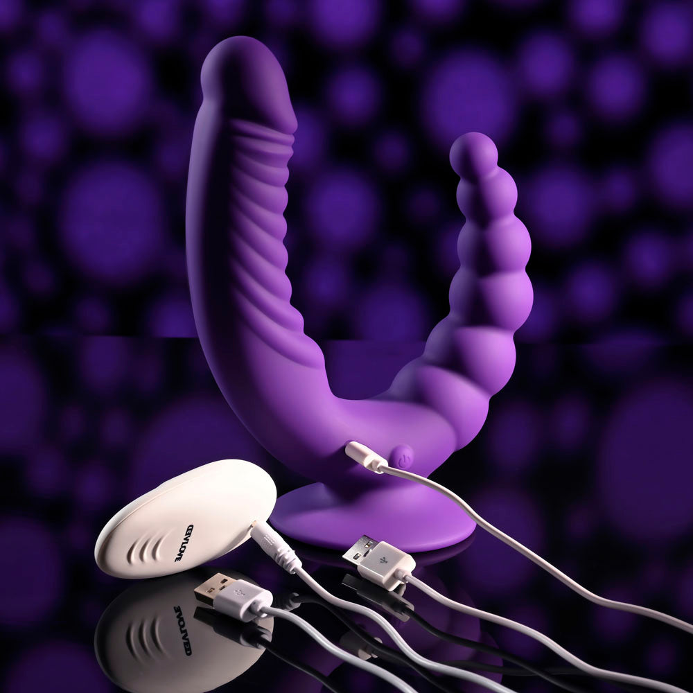 Evolved The Rider Double Ended Vibrator Purple > Dildos > Double Dildos