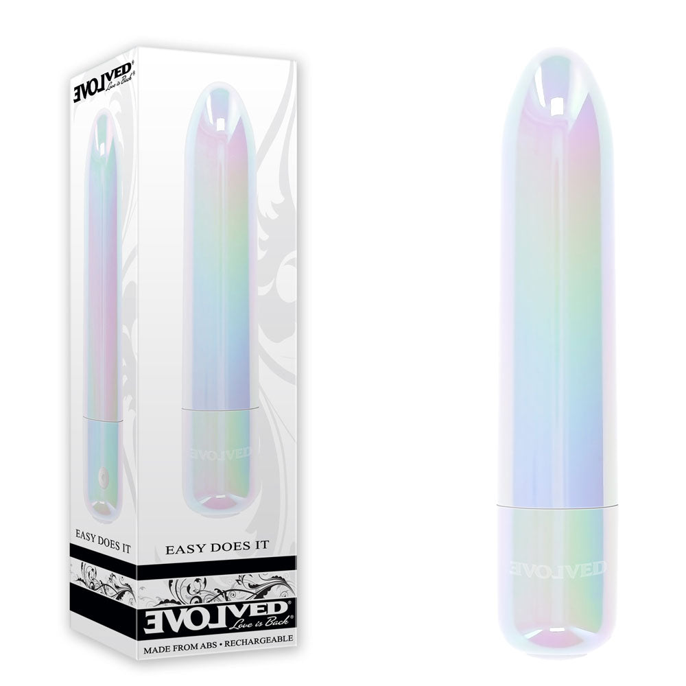 Evolved Easy Does It Pearlescent 10 cm USB Rechargeable Bullet Vibrator White BULLETS
