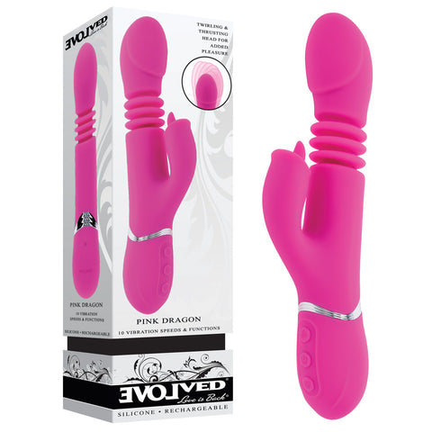 Evolved DRAGON Vibrating G-Spot Dildo 24.2 cm Pink VIBRATORS-RABBIT