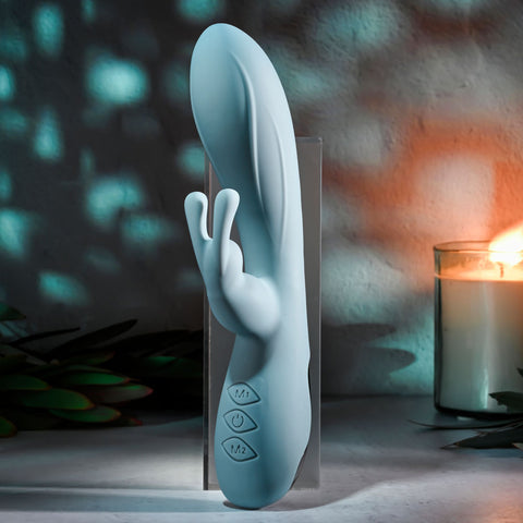 Boss Bunny Blue Silicone Rabbit Vibrator with Dual Stimulation > Vibrators > Ladies > Rabbit