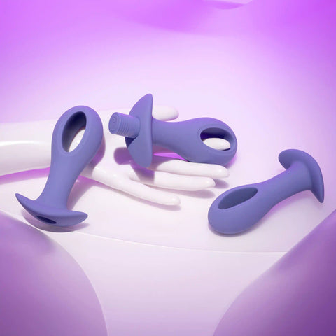 Evolved Hole Punch Plug Set Butt Plugs with Interchangeable Bullet Set of 3 Sizes Butt Plugs - Vibrating