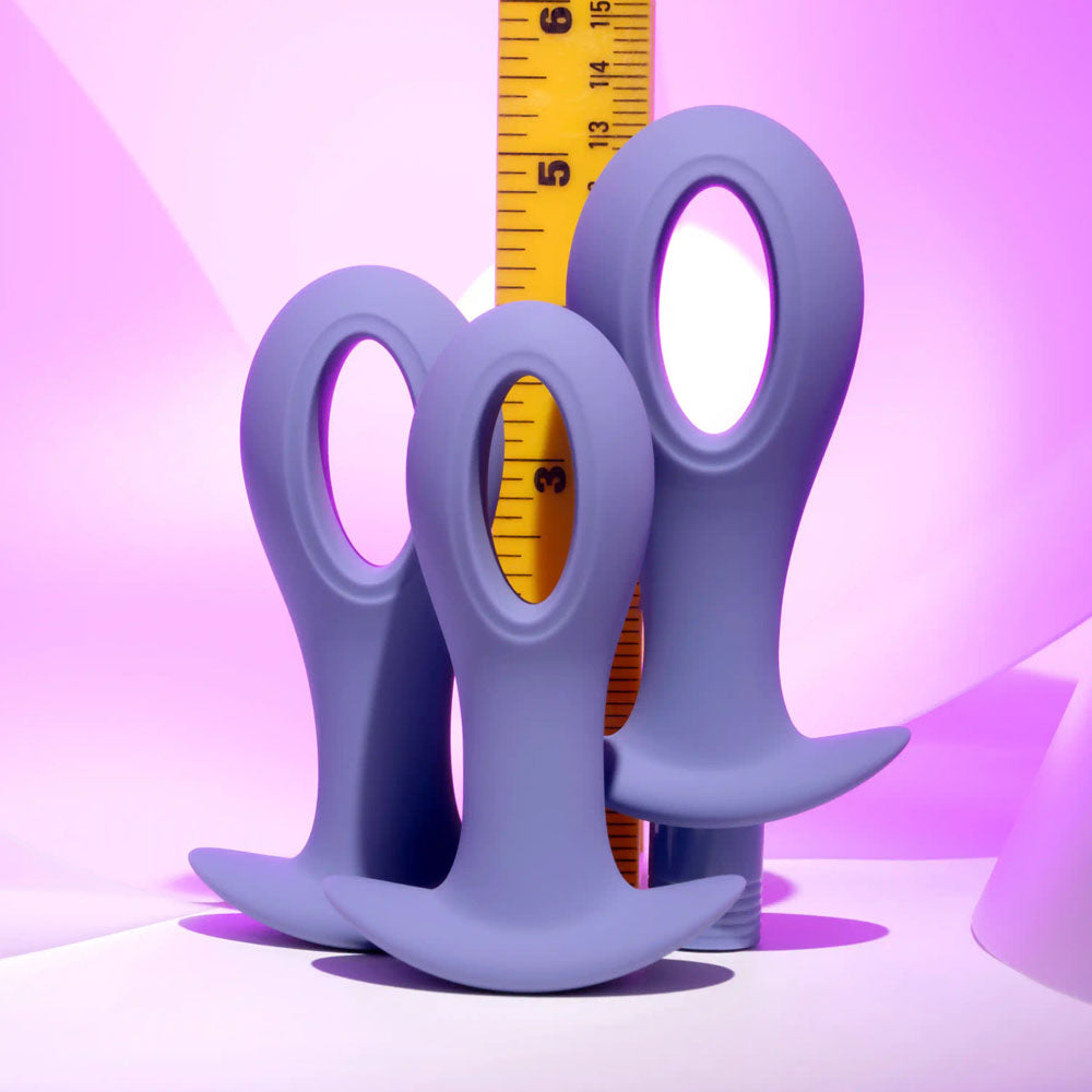 Evolved Hole Punch Plug Set Butt Plugs with Interchangeable Bullet Set of 3 Sizes Butt Plugs - Vibrating