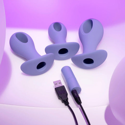 Evolved Hole Punch Plug Set Butt Plugs with Interchangeable Bullet Set of 3 Sizes Butt Plugs - Vibrating