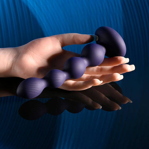 Evolved PLEASURE ORBIT Navy 17.8 cm USB Vibrating Anal Beads Beads