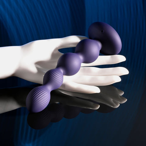 Evolved PLEASURE ORBIT Navy 17.8 cm USB Vibrating Anal Beads Beads