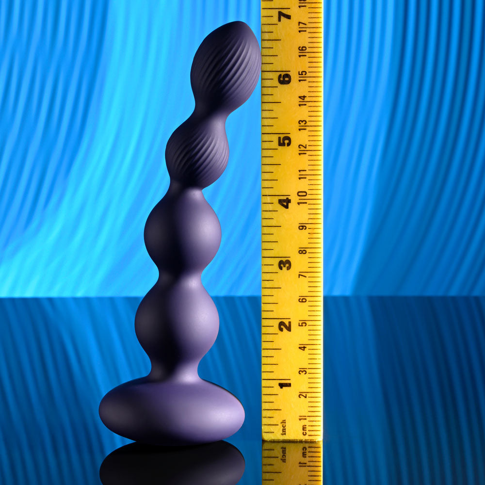 Evolved PLEASURE ORBIT - Navy  17.8 cm USB Rechargeable Twirling & Vibrating Anal Beads with Remote