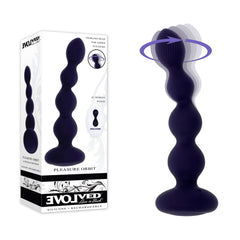 Evolved PLEASURE ORBIT - Navy  17.8 cm USB Rechargeable Twirling & Vibrating Anal Beads with Remote