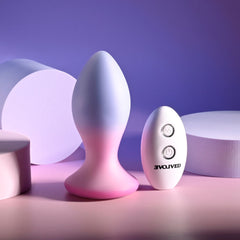 Evolved PARADISE PLUG - Pink/Purple 10.5 cm USB Rechargeable Vibrating Butt Plug with Wireless Remote ANAL TOYS