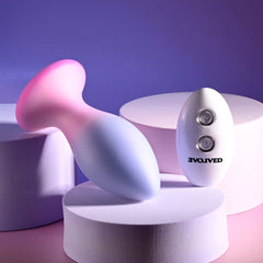 Evolved PARADISE PLUG - Pink/Purple 10.5 cm USB Rechargeable Vibrating Butt Plug with Wireless Remote ANAL TOYS