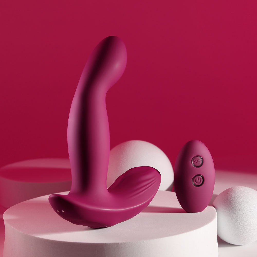 Evolved COME ON OVER - Burgundy 15.9 cm USB Rechargeable Vibrator with Wireless Remote > Vibrators > G-Spot