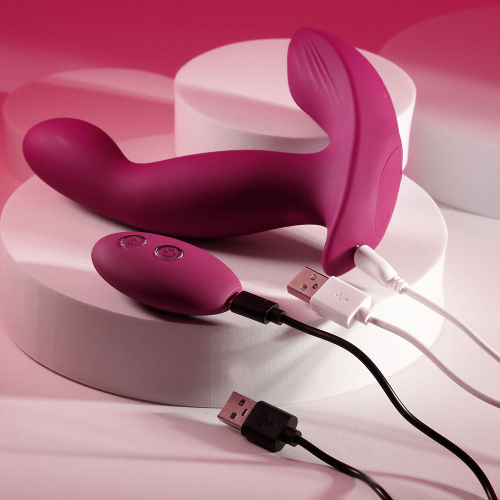 Evolved COME ON OVER - Burgundy 15.9 cm USB Rechargeable Vibrator with Wireless Remote > Vibrators > G-Spot