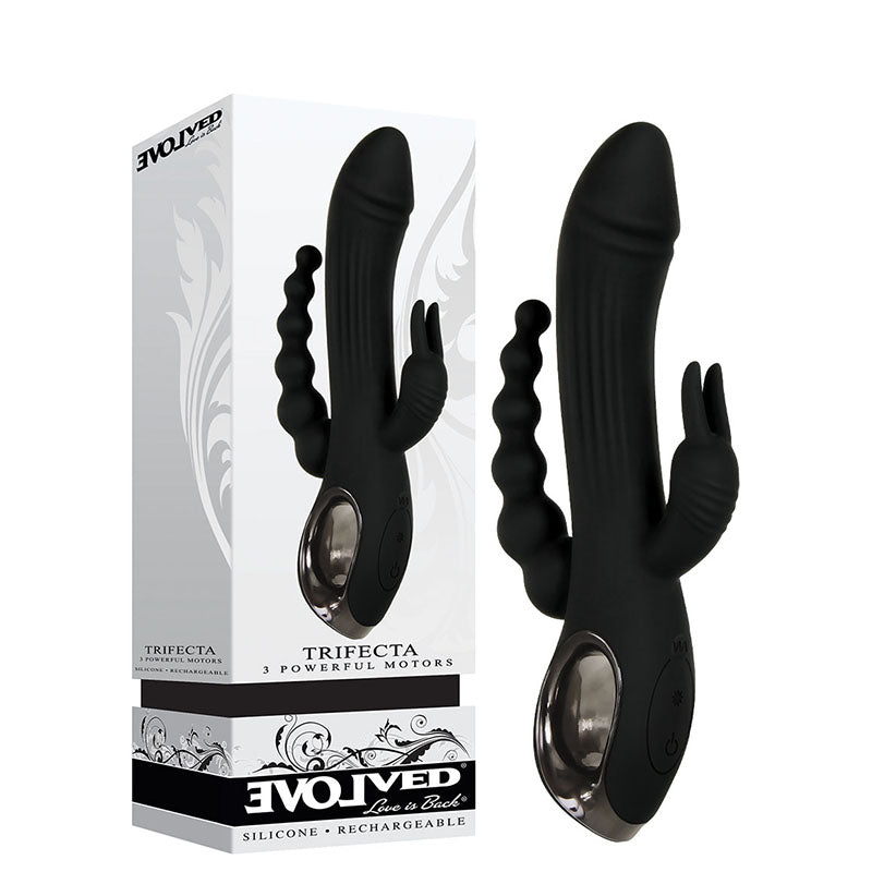 Evolved Trifecta - USB Rechargeable Rabbit Vibrator with Anal Stim