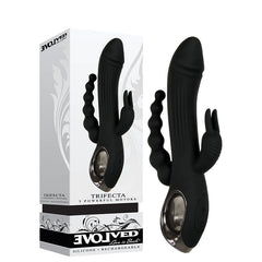 Evolved Trifecta - USB Rechargeable Rabbit Vibrator with Anal Stim