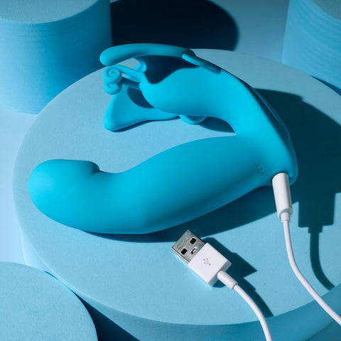 Evolved SPREAD YOUR WINGS Blue USB Rechargeable Butterfly Vibrator 12.6cm Panty Vibrators