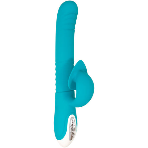 Evolved The Show Stopper - Teal 23.5 cm Thrusting Rabbit Vibrator VIBRATORS-RABBIT
