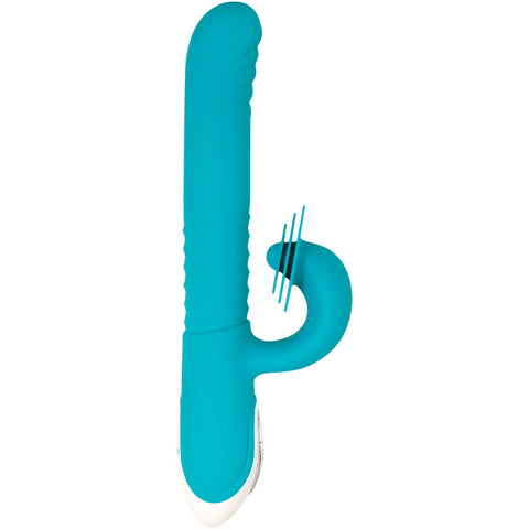 Evolved The Show Stopper - Teal 23.5 cm Thrusting Rabbit Vibrator VIBRATORS-RABBIT