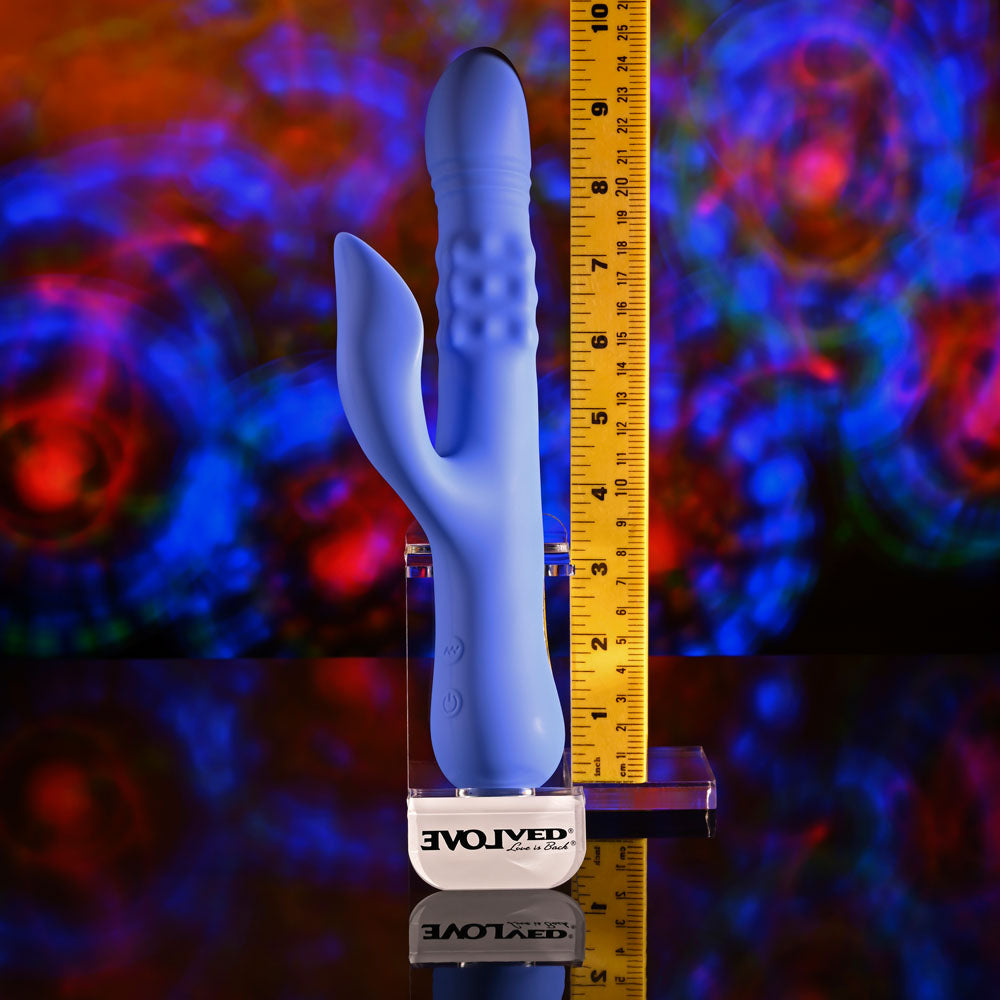 Evolved Pop Goes The O Thrusting Rabbit Vibrator 24.7cm Rechargeable > Vibrators > Ladies > Rabbit