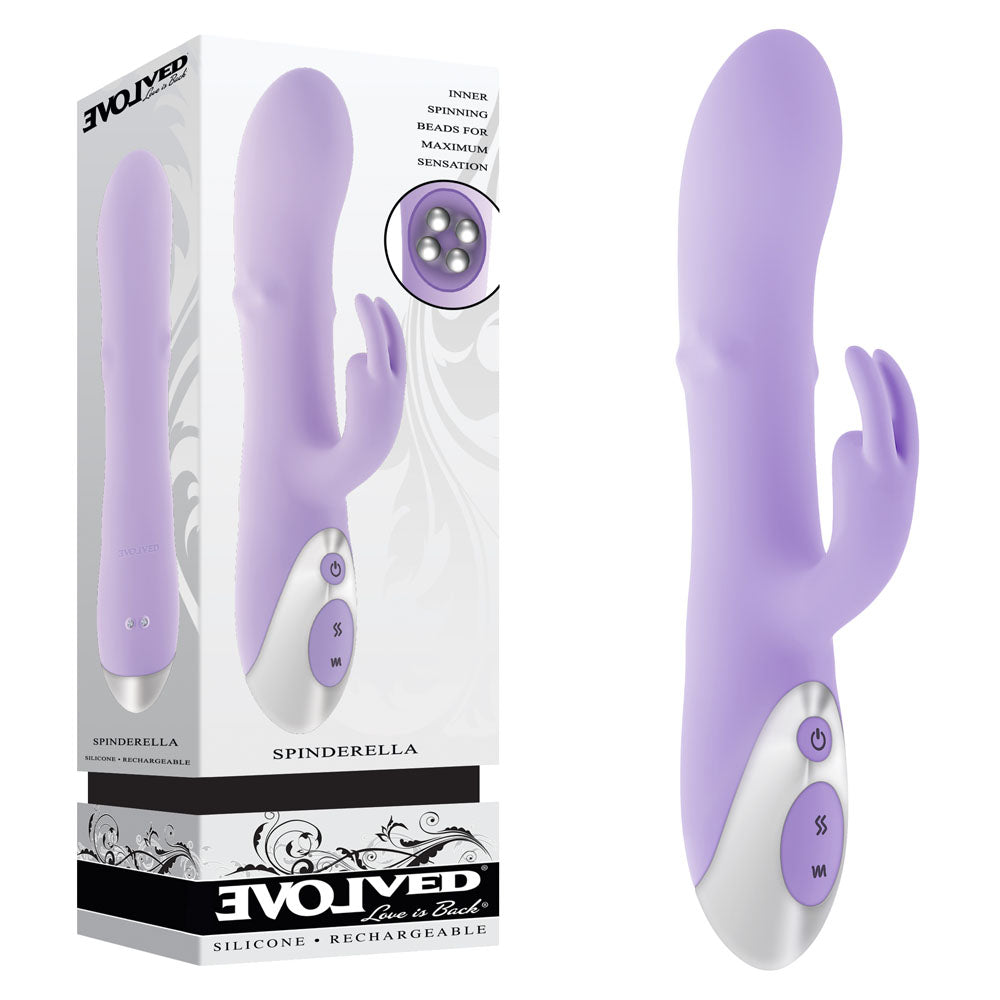 Evolved Spinderella – USB Rechargeable Rabbit Vibrator Purple > Vibrators > Ladies > Rabbit