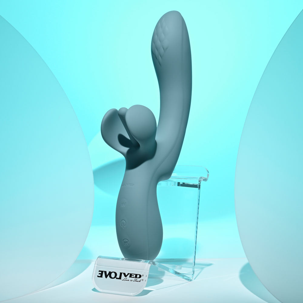 Evolved TAKE YOUR FLICK - Grey 24.1 cm USB Rechargeable Vibrator with Flicking Clitoral Stimulator VIBRATORS