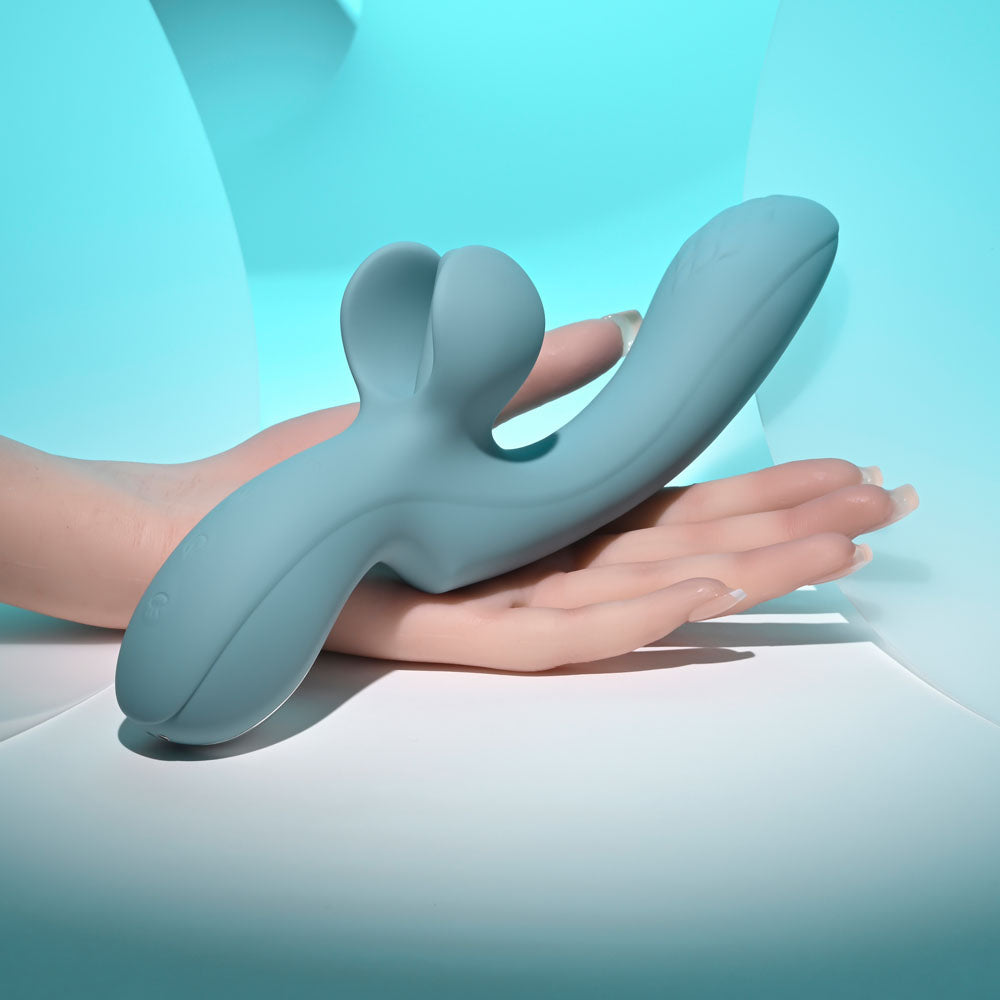 Evolved TAKE YOUR FLICK - Grey 24.1 cm USB Rechargeable Vibrator with Flicking Clitoral Stimulator VIBRATORS