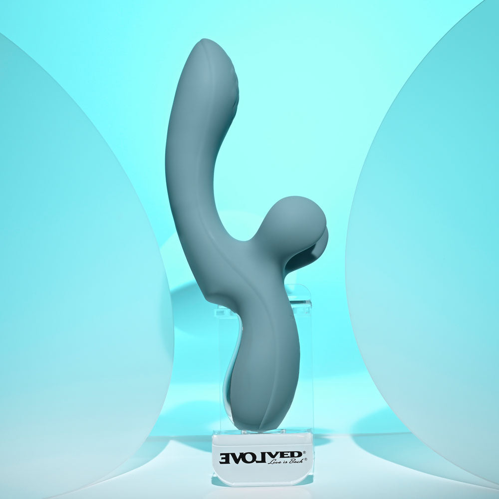 Evolved TAKE YOUR FLICK - Grey 24.1 cm USB Rechargeable Vibrator with Flicking Clitoral Stimulator VIBRATORS