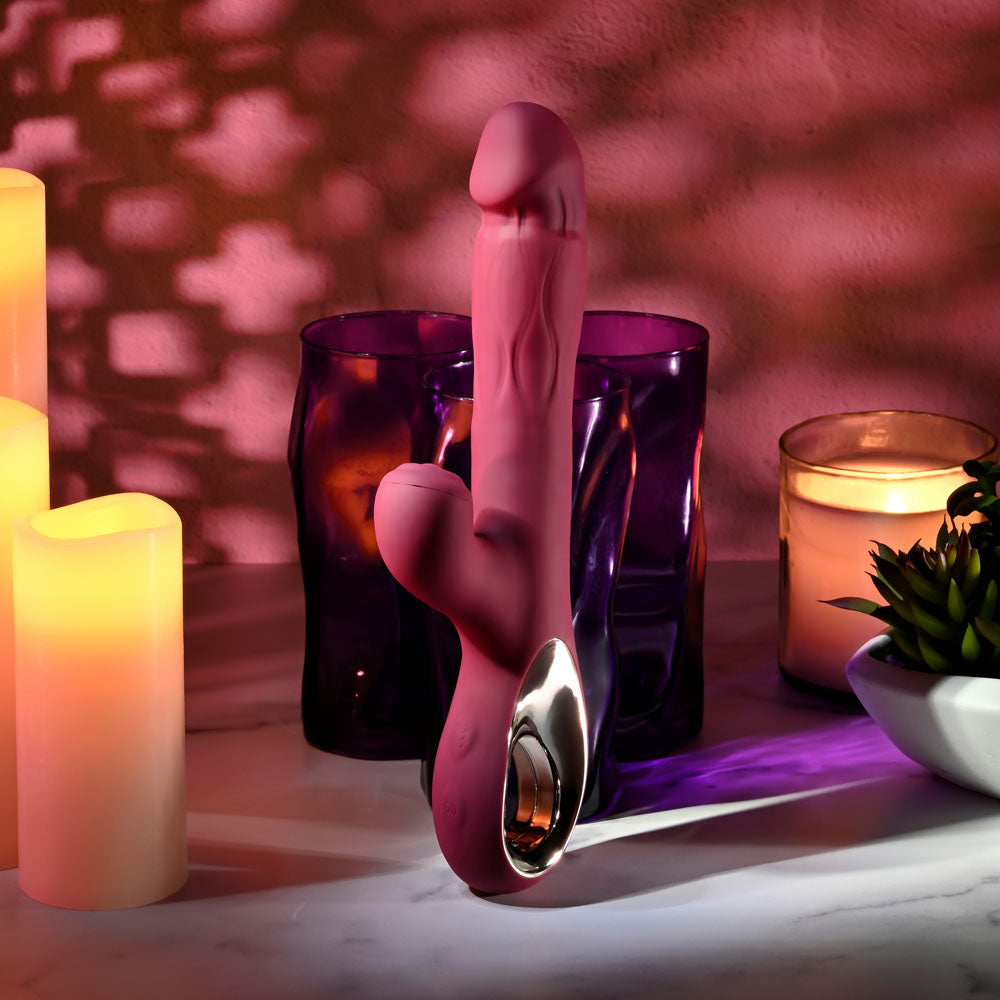 Evolved Bursting With Pleasure 25.4cm USB Rechargeable Dual Vibrator > Vibrators > Ladies > Rabbit