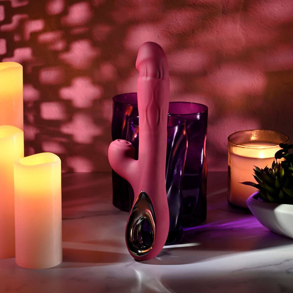 Evolved Bursting With Pleasure 25.4cm USB Rechargeable Dual Vibrator > Vibrators > Ladies > Rabbit