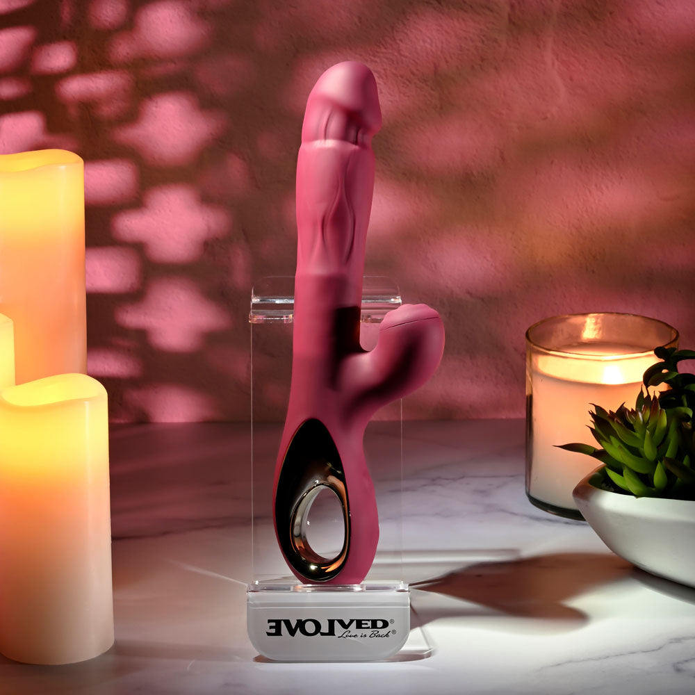 Evolved Bursting With Pleasure 25.4cm USB Rechargeable Dual Vibrator > Vibrators > Ladies > Rabbit
