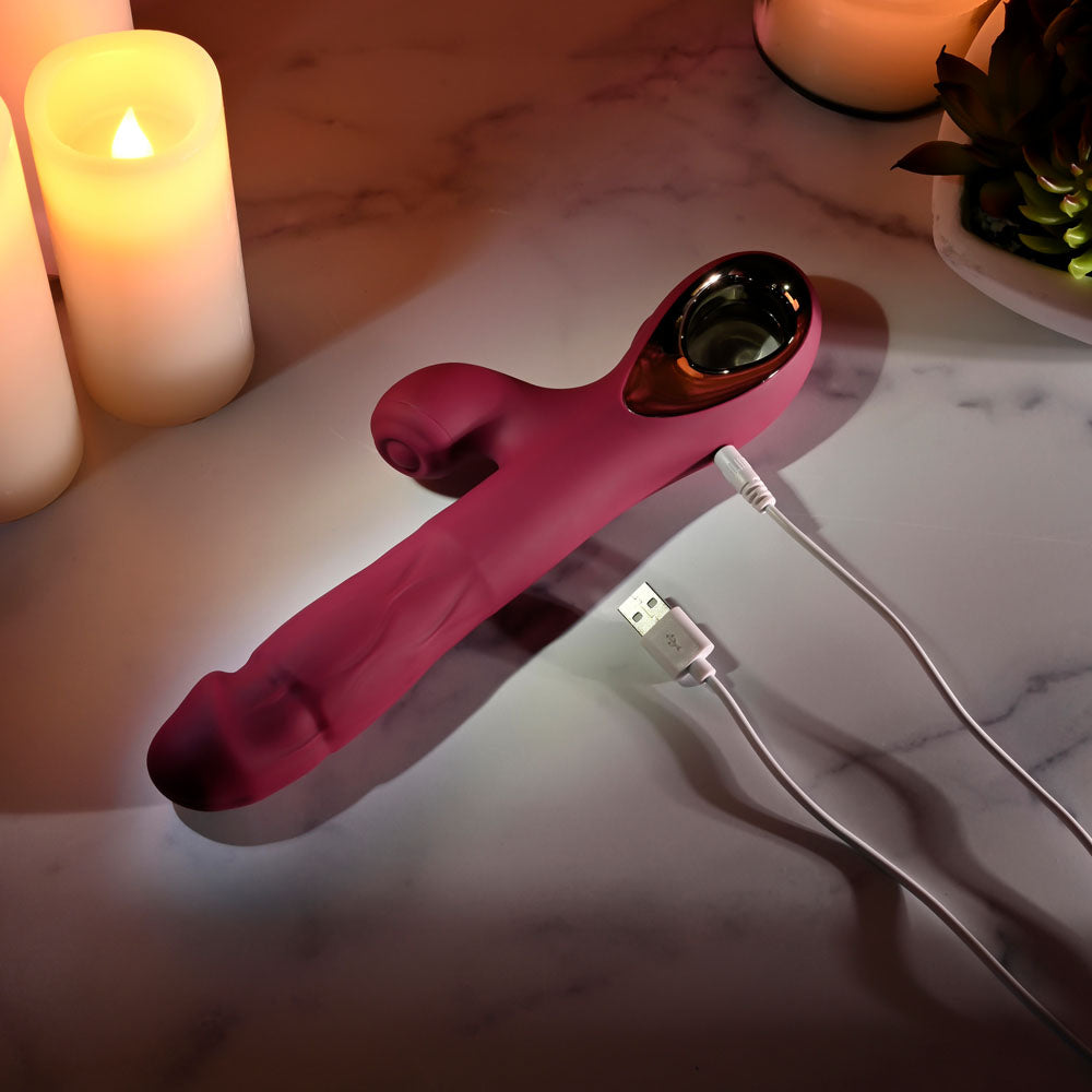 Evolved Bursting With Pleasure 25.4cm USB Rechargeable Dual Vibrator > Vibrators > Ladies > Rabbit